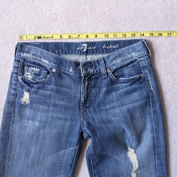 7 For All Mankind Y2K style bootcut crystal jeans Sz 27 - Picture 4 of 9